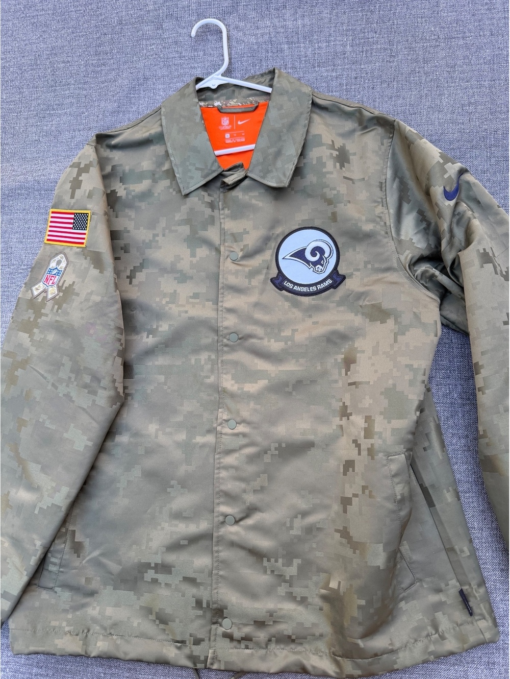 Nike NFL On Field Apparel Los Angeles Rams Camo Jacket XL